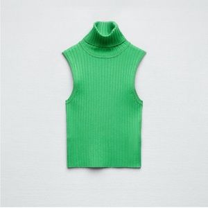 Zara green turtleneck top